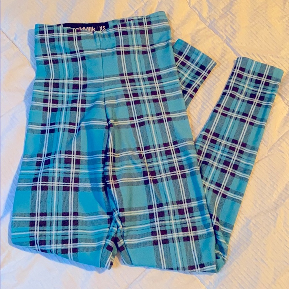 BlackMilk clothing plaid leggings. XS.